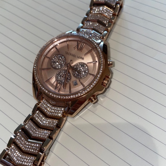 Michael Kors MK 6730 Women’s Chronograph Whitney Rose Gold-Tone Watch - Picture 15 of 16